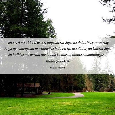 Picture 06 - Muujintii 7:15 SOM - Sidaas daraaddeed waxay joogaan carshiga Ilaah - Bible Verse Picture