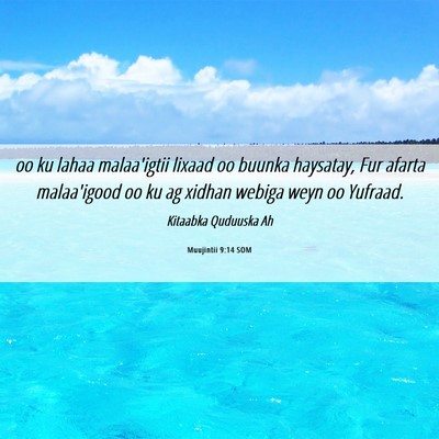 Picture 06 - Muujintii 9:14 SOM - oo ku lahaa malaa'igtii lixaad oo buunka - Bible Verse Picture