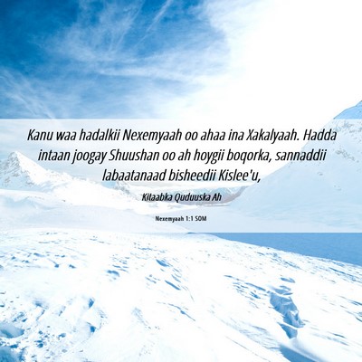 Picture 06 - Nexemyaah 1:1 SOM - Kanu waa hadalkii Nexemyaah oo ahaa ina - Bible Verse Picture