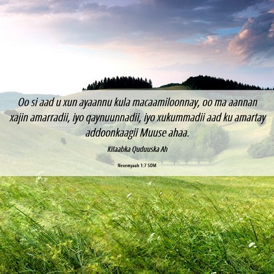 Picture 06 - Nexemyaah 1:7 SOM - Oo si aad u xun ayaannu kula macaamiloonnay, oo - Bible Verse Picture