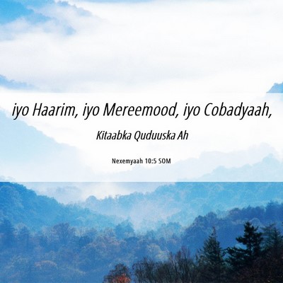 Picture 06 - Nexemyaah 10:5 SOM - iyo Haarim, iyo Mereemood, iyo - Bible Verse Picture