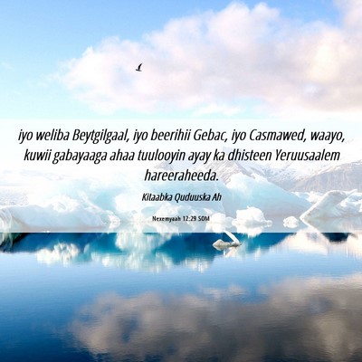 Picture 06 - Nexemyaah 12:29 SOM - iyo weliba Beytgilgaal, iyo beerihii Gebac, iyo - Bible Verse Picture