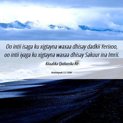 Picture 06 - Nexemyaah 3:2 SOM - Oo intii isaga ku xigtayna waxaa dhisay dadkii - Bible Verse Picture