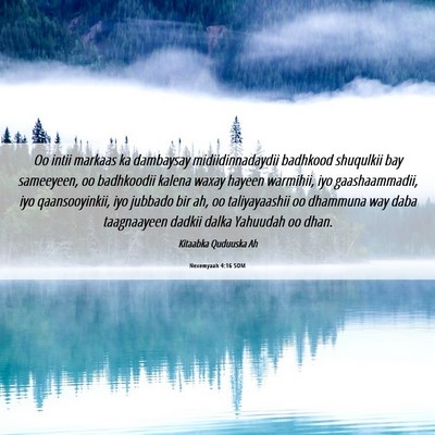Picture 06 - Nexemyaah 4:16 SOM - Oo intii markaas ka dambaysay midiidinnadaydii - Bible Verse Picture
