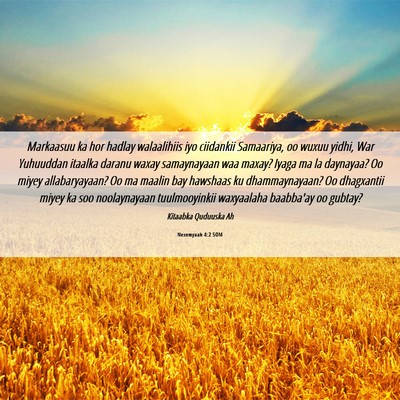 Picture 06 - Nexemyaah 4:2 SOM - Markaasuu ka hor hadlay walaalihiis iyo ciidankii - Bible Verse Picture