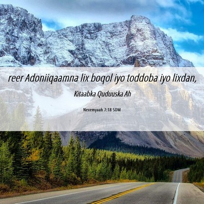 Picture 06 - Nexemyaah 7:18 SOM - reer Adoniiqaamna lix boqol iyo toddoba iyo - Bible Verse Picture