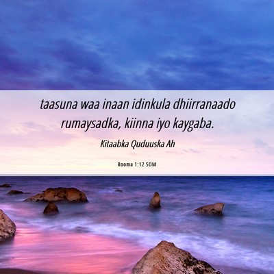 Picture 06 - Rooma 1:12 SOM - taasuna waa inaan idinkula dhiirranaado - Bible Verse Picture