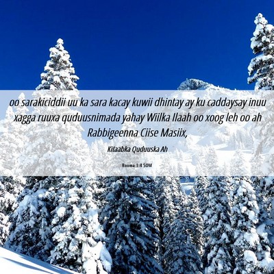 Picture 06 - Rooma 1:4 SOM - oo sarakiciddii uu ka sara kacay kuwii dhintay ay - Bible Verse Picture