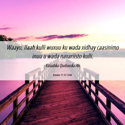 Picture 06 - Rooma 11:32 SOM - Waayo, Ilaah kulli wuxuu ku wada xidhay caasinimo - Bible Verse Picture