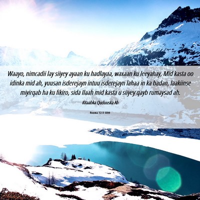 Picture 06 - Rooma 12:3 SOM - Waayo, nimcadii lay siiyey ayaan ku hadlayaa, - Bible Verse Picture