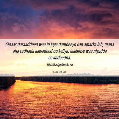 Picture 06 - Rooma 13:5 SOM - Sidaas daraaddeed waa in laga dambeeyo kan amarka - Bible Verse Picture