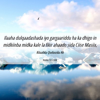 Picture 06 - Rooma 15:5 SOM - Ilaaha dulqaadashada iyo gargaariddu ha ka dhigo - Bible Verse Picture