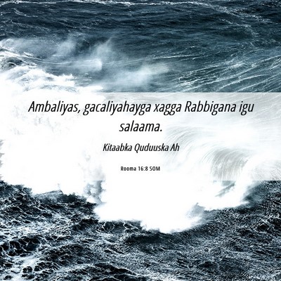 Picture 06 - Rooma 16:8 SOM - Ambaliyas, gacaliyahayga xagga Rabbigana igu - Bible Verse Picture