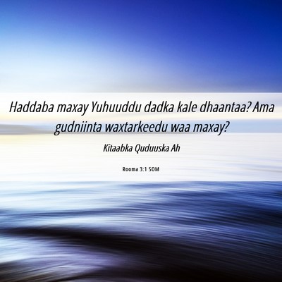 Picture 06 - Rooma 3:1 SOM - Haddaba maxay Yuhuuddu dadka kale dhaantaa? Ama - Bible Verse Picture