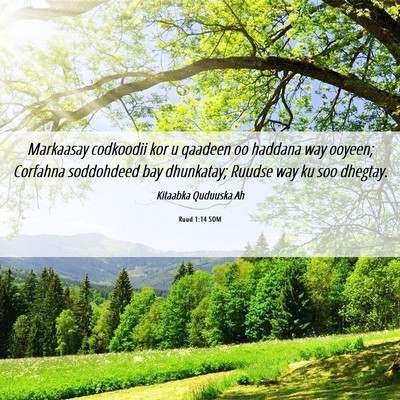 Picture 06 - Ruud 1:14 SOM - Markaasay codkoodii kor u qaadeen oo haddana way - Bible Verse Picture