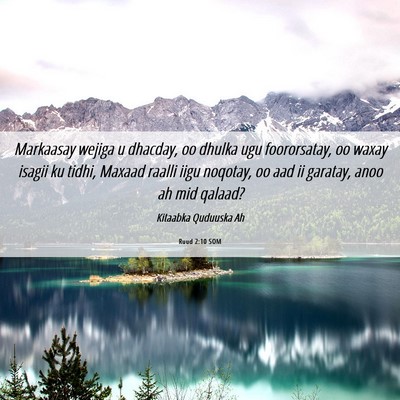 Picture 06 - Ruud 2:10 SOM - Markaasay wejiga u dhacday, oo dhulka ugu - Bible Verse Picture