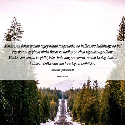 Picture 06 - Ruud 4:1 SOM - Markaasaa Bocas wuxuu tegey iriddii magaalada, oo - Bible Verse Picture