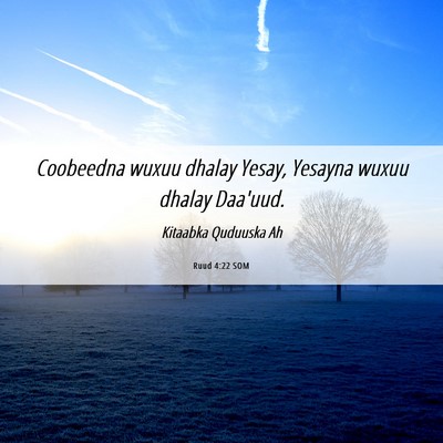 Picture 06 - Ruud 4:22 SOM - Coobeedna wuxuu dhalay Yesay, Yesayna wuxuu - Bible Verse Picture