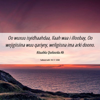 Picture 06 - Sabuurradii 10:11 SOM - Oo wuxuu isyidhaahdaa, Ilaah waa i illoobay, Oo - Bible Verse Picture