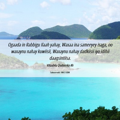 Picture 06 - Sabuurradii 100:3 SOM - Ogaada in Rabbigu Ilaah yahay, Waxaa ina sameeyey - Bible Verse Picture