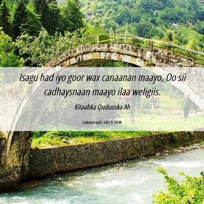 Picture 06 - Sabuurradii 103:9 SOM - Isagu had iyo goor wax canaanan maayo, Oo sii - Bible Verse Picture
