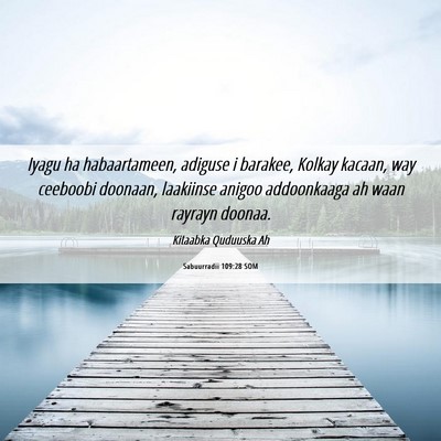 Picture 06 - Sabuurradii 109:28 SOM - Iyagu ha habaartameen, adiguse i barakee, Kolkay - Bible Verse Picture