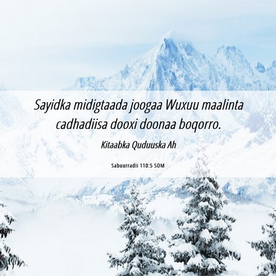 Picture 06 - Sabuurradii 110:5 SOM - Sayidka midigtaada joogaa Wuxuu maalinta - Bible Verse Picture