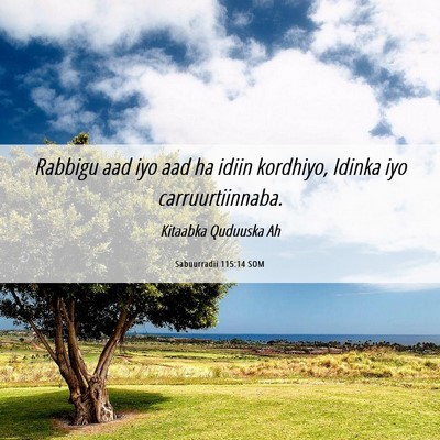 Picture 06 - Sabuurradii 115:14 SOM - Rabbigu aad iyo aad ha idiin kordhiyo, Idinka iyo - Bible Verse Picture