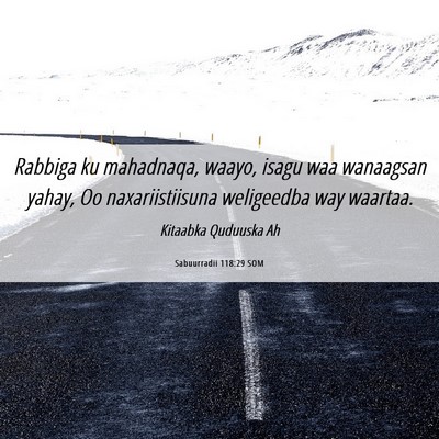 Picture 06 - Sabuurradii 118:29 SOM - Rabbiga ku mahadnaqa, waayo, isagu waa wanaagsan - Bible Verse Picture