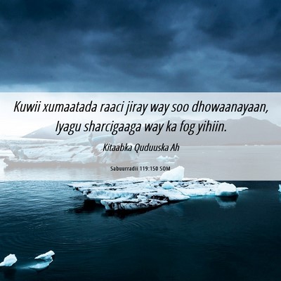 Picture 06 - Sabuurradii 119:150 SOM - Kuwii xumaatada raaci jiray way soo dhowaanayaan, - Bible Verse Picture