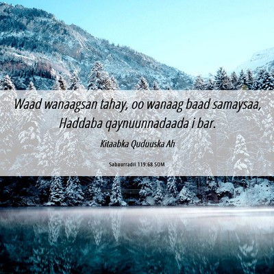 Picture 06 - Sabuurradii 119:68 SOM - Waad wanaagsan tahay, oo wanaag baad samaysaa, - Bible Verse Picture
