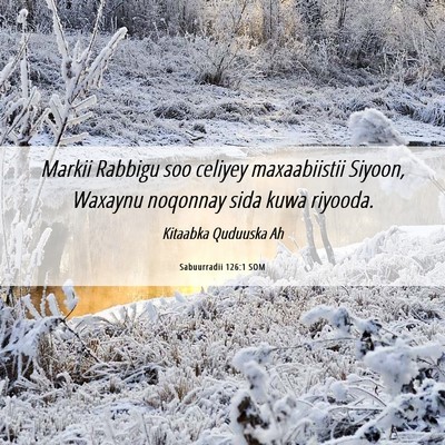 Picture 06 - Sabuurradii 126:1 SOM - Markii Rabbigu soo celiyey maxaabiistii Siyoon, - Bible Verse Picture