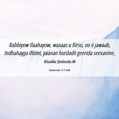 Picture 06 - Sabuurradii 13:3 SOM - Rabbiyow Ilaahayow, waxaas u fiirso, oo ii - Bible Verse Picture