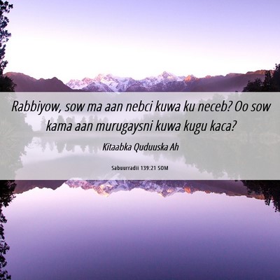 Picture 06 - Sabuurradii 139:21 SOM - Rabbiyow, sow ma aan nebci kuwa ku neceb? Oo sow - Bible Verse Picture