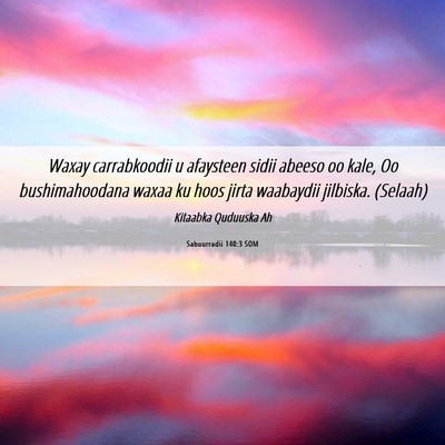 Picture 06 - Sabuurradii 140:3 SOM - Waxay carrabkoodii u afaysteen sidii abeeso oo - Bible Verse Picture