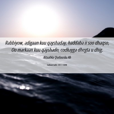 Picture 06 - Sabuurradii 141:1 SOM - Rabbiyow, adigaan kuu qayshaday, haddaba ii soo - Bible Verse Picture