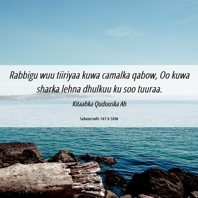 Picture 06 - Sabuurradii 147:6 SOM - Rabbigu wuu tiiriyaa kuwa camalka qabow, Oo kuwa - Bible Verse Picture