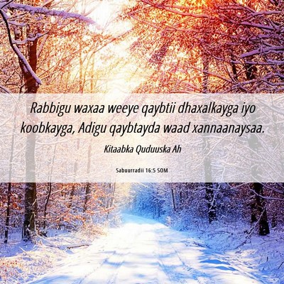 Picture 06 - Sabuurradii 16:5 SOM - Rabbigu waxaa weeye qaybtii dhaxalkayga iyo - Bible Verse Picture