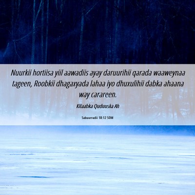 Picture 06 - Sabuurradii 18:12 SOM - Nuurkii hortiisa yiil aawadiis ayay daruurihii - Bible Verse Picture