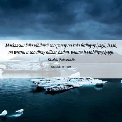 Picture 06 - Sabuurradii 18:14 SOM - Markaasuu fallaadhihiisii soo ganay oo kala - Bible Verse Picture