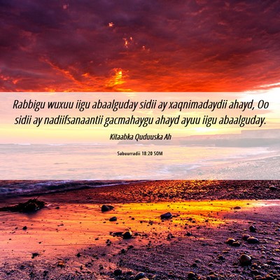 Picture 06 - Sabuurradii 18:20 SOM - Rabbigu wuxuu iigu abaalguday sidii ay - Bible Verse Picture
