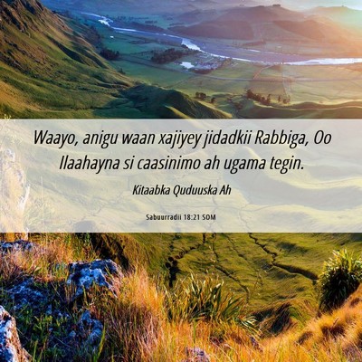 Picture 06 - Sabuurradii 18:21 SOM - Waayo, anigu waan xajiyey jidadkii Rabbiga, Oo - Bible Verse Picture