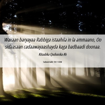 Picture 06 - Sabuurradii 18:3 SOM - Waxaan baryayaa Rabbiga istaahila in la ammaano, - Bible Verse Picture