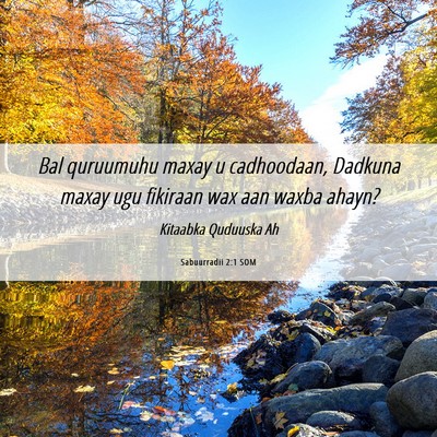 Picture 06 - Sabuurradii 2:1 SOM - Bal quruumuhu maxay u cadhoodaan, Dadkuna maxay - Bible Verse Picture
