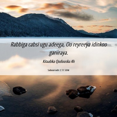 Picture 06 - Sabuurradii 2:11 SOM - Rabbiga cabsi ugu adeega, Oo reyreeya idinkoo - Bible Verse Picture