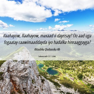Picture 06 - Sabuurradii 22:1 SOM - Ilaahayow, Ilaahayow, maxaad ii dayrisay? Oo aad - Bible Verse Picture