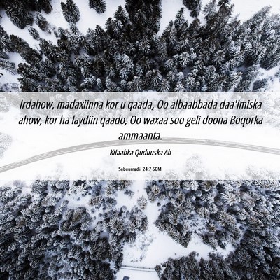 Picture 06 - Sabuurradii 24:7 SOM - Irdahow, madaxiinna kor u qaada, Oo albaabbada - Bible Verse Picture