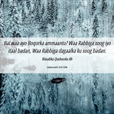 Picture 06 - Sabuurradii 24:8 SOM - Bal waa ayo Boqorka ammaantu? Waa Rabbiga xoog - Bible Verse Picture