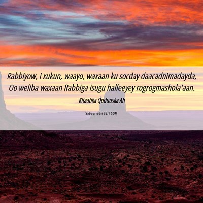 Picture 06 - Sabuurradii 26:1 SOM - Rabbiyow, i xukun, waayo, waxaan ku socday - Bible Verse Picture