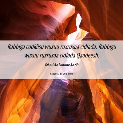 Picture 06 - Sabuurradii 29:8 SOM - Rabbiga codkiisu wuxuu ruxruxaa cidlada, Rabbigu - Bible Verse Picture
